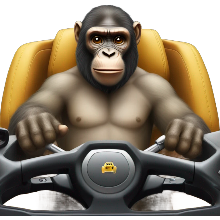 Ape driving a Lamborghini  emoji