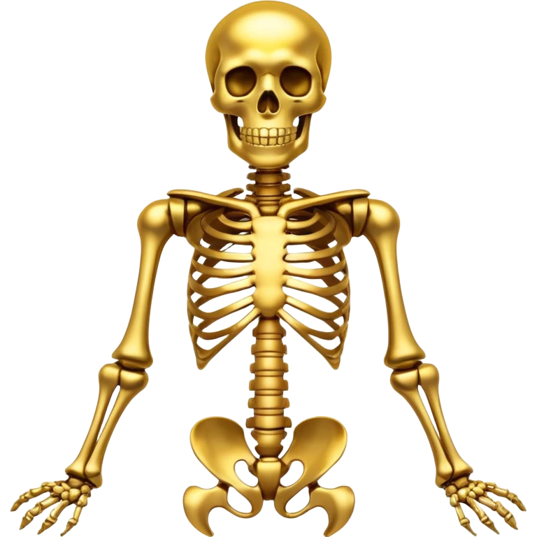 Shiny golden skeleton emoji emoji