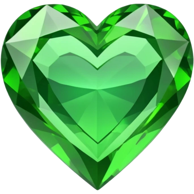 green heart made o gemstone with sharp outlines and shiny the color is more like lime emoji