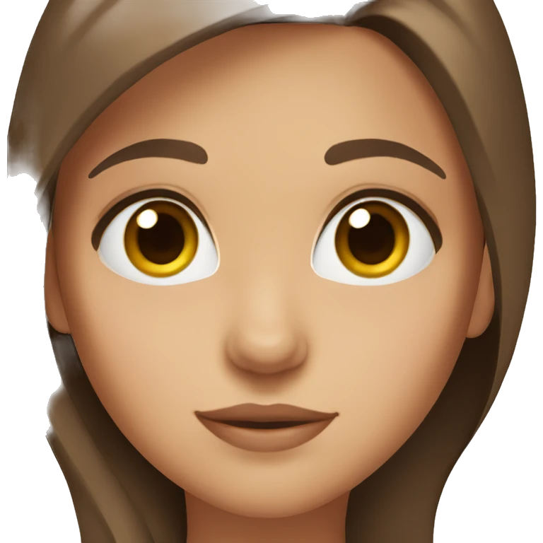 girl with long brown hair and brown eyes and long lashes emoji