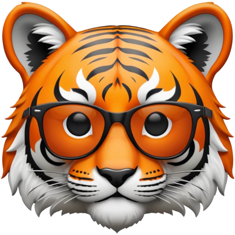 tiger head with dark lens wayfarer sunglasses emoji