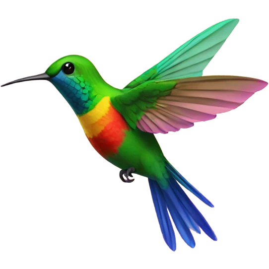 Colibrí de colores volando emoji