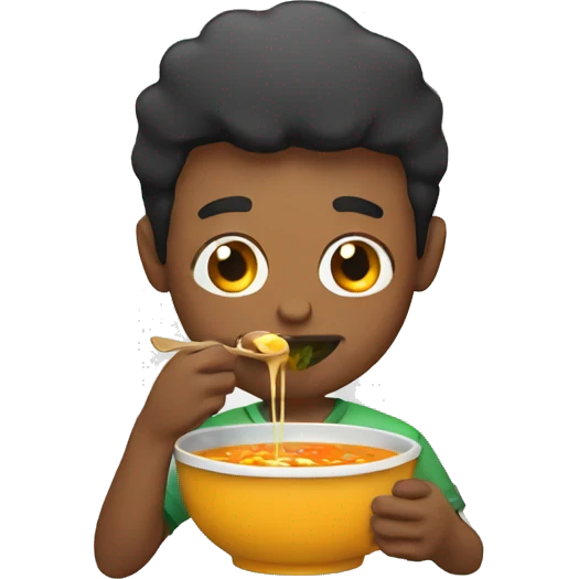 Guy eating soup emoji