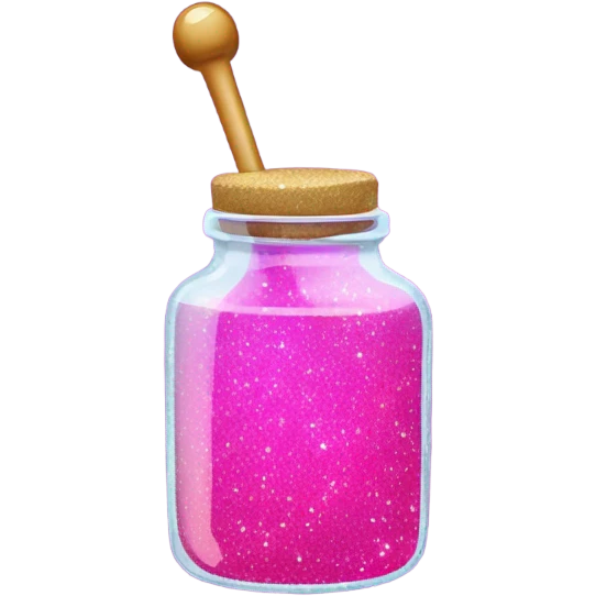  wand dipped in jar of hot pink of honey with glitter  emoji