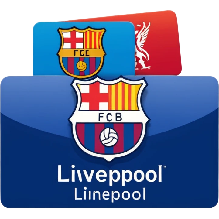 Real, Barcelona and liverpool logos in the shopping card  emoji