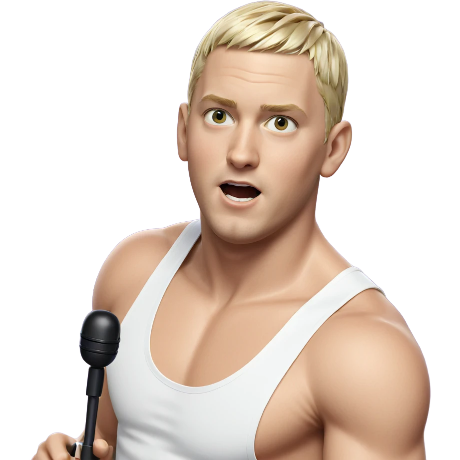 blonde boy with microphone emoji