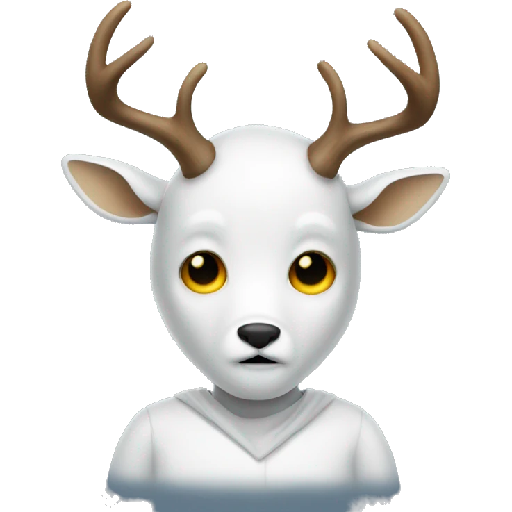 Deer wearing a ghost costume emoji