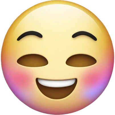 Smiling blushing face with eyes closed with sparkles around it emoji