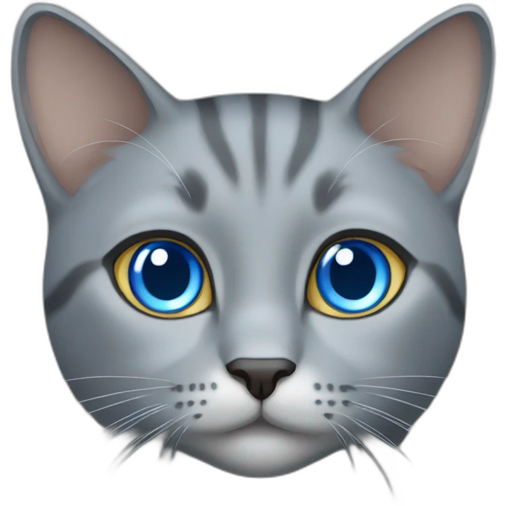 gray female cat blue eyes emoji