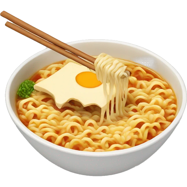 Ramen with cheese emoji