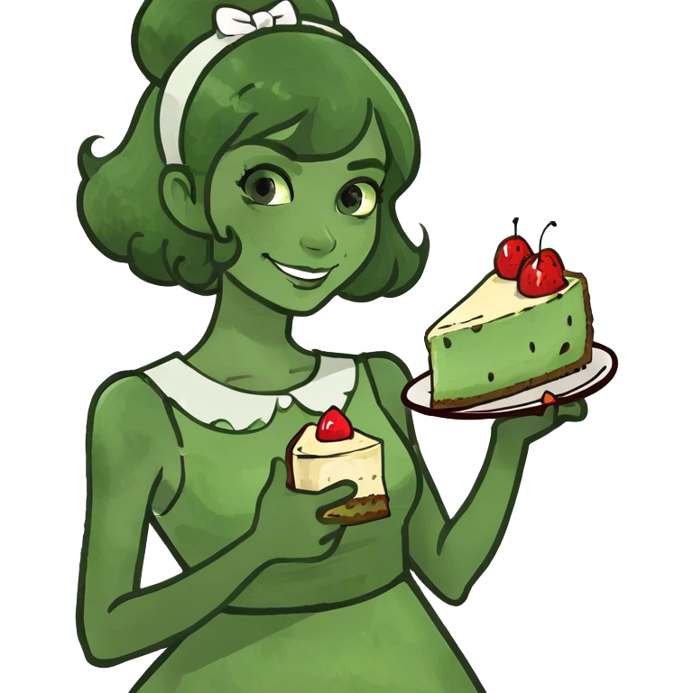 Girl eating cheesecake  emoji