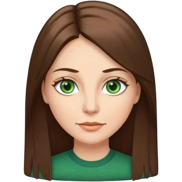 Pretty 43 year old woman with green eyes and long straight Ash-brown hair  emoji