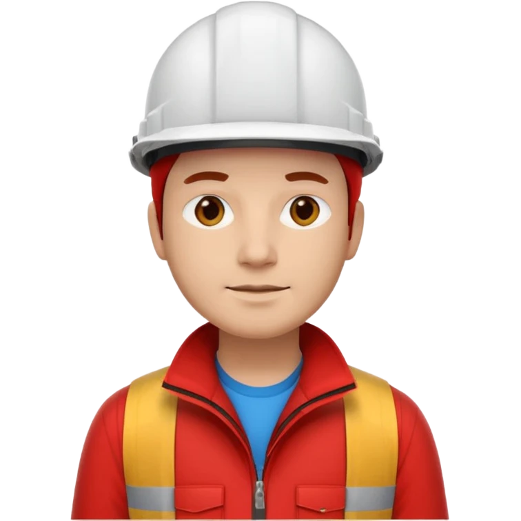 Arquitecto con casco blanco pero con cla lexi de color rojo emoji