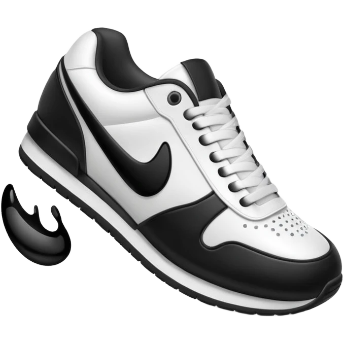 3D Apple-style emoji of a sneaker pressing on the ground, leaving a clear shoe print under it. Rounded, glossy, smooth, soft shadows, white background.

 emoji