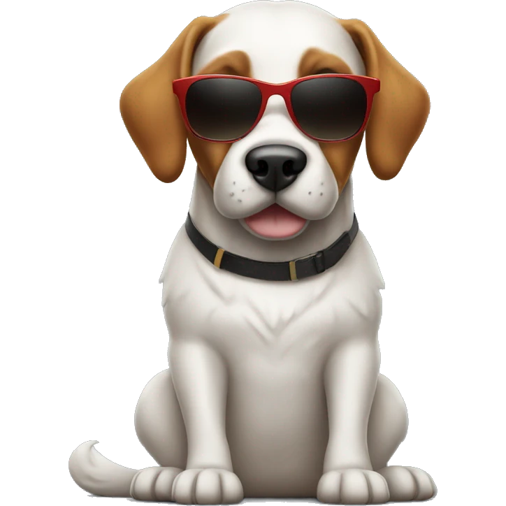 Canes dog with sunglasses sitting  emoji