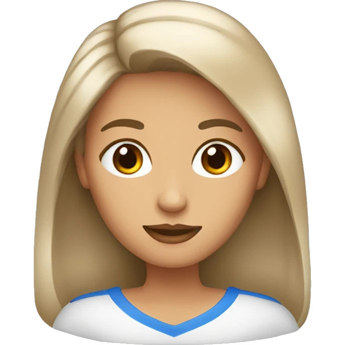 Mujer pelo marron ojos azules emoji