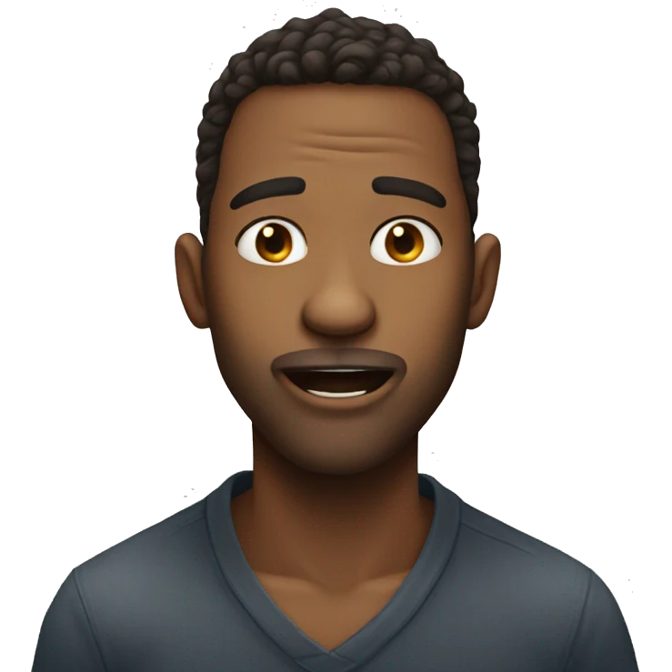 Guy biting lip emoji