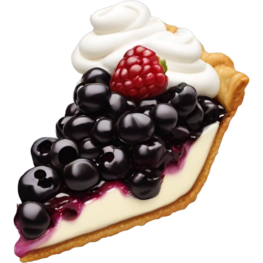 slice of blackberry pie with a dollop of whip cream  emoji