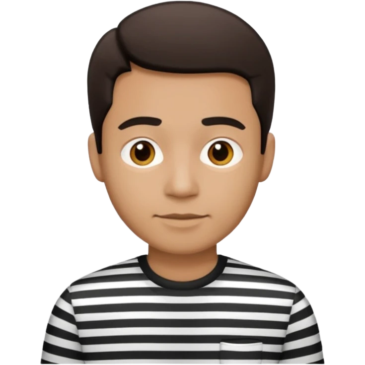 Man with black Striped Shirt not t shirt emoji