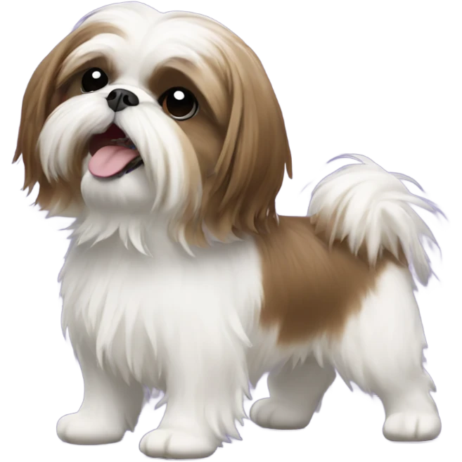 brown and White shih tzu dancing emoji