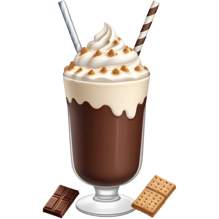 3D smores dark chocolate milkshake  emoji