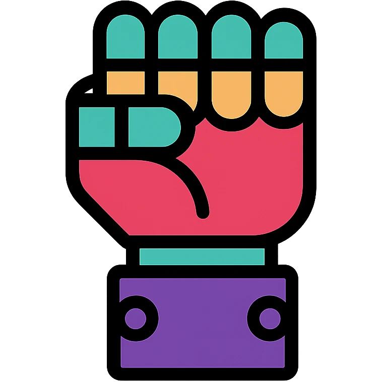 color icon of a robot fist, clean and simple emoji