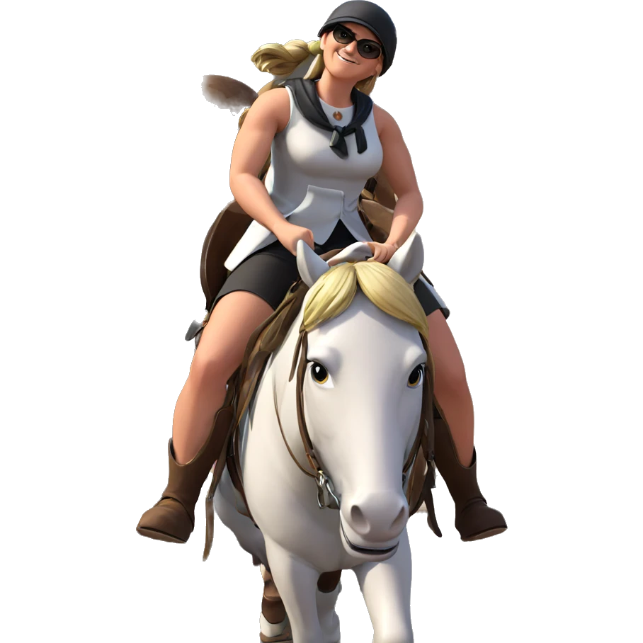 girl riding horse in style emoji