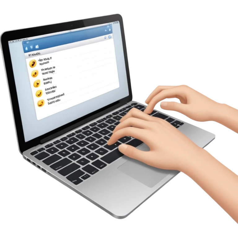 hands typing on a laptop keyboard emoji