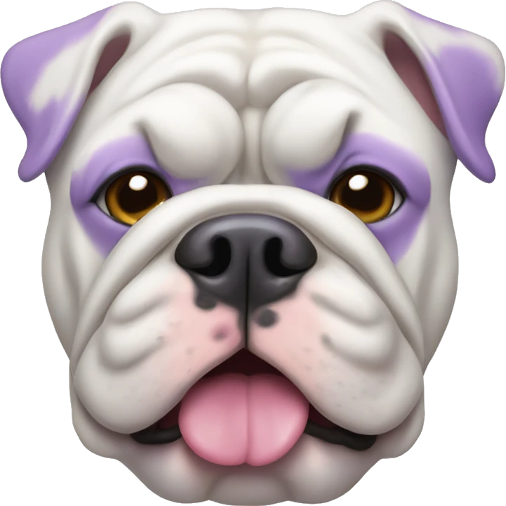 White and lilac English bulldog  emoji