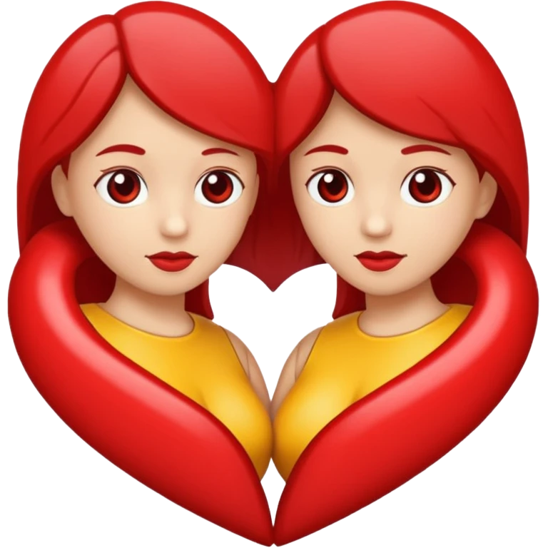 Dos personas en medio de un corazón partido en dos emoji