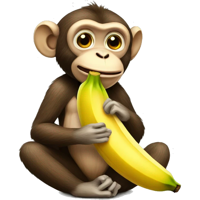 Monkey eating banana emoji
