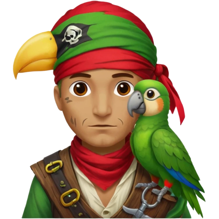 pirate and parrot emoji
