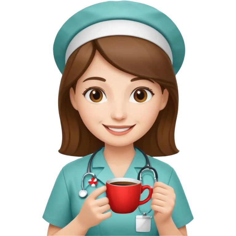 nurse holding drink emoji