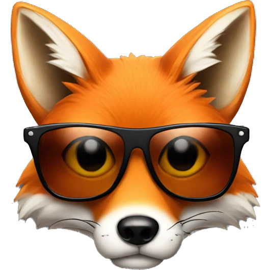 Cool looking fox with sunglasses emoji