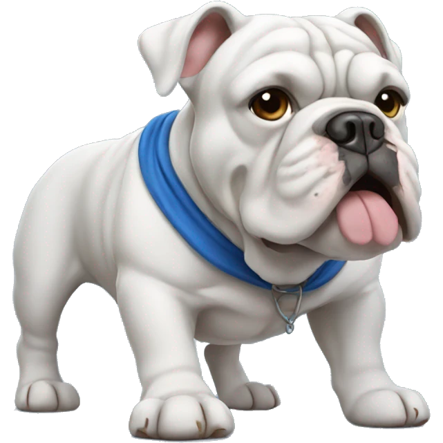 Old english bulldog in blue emoji