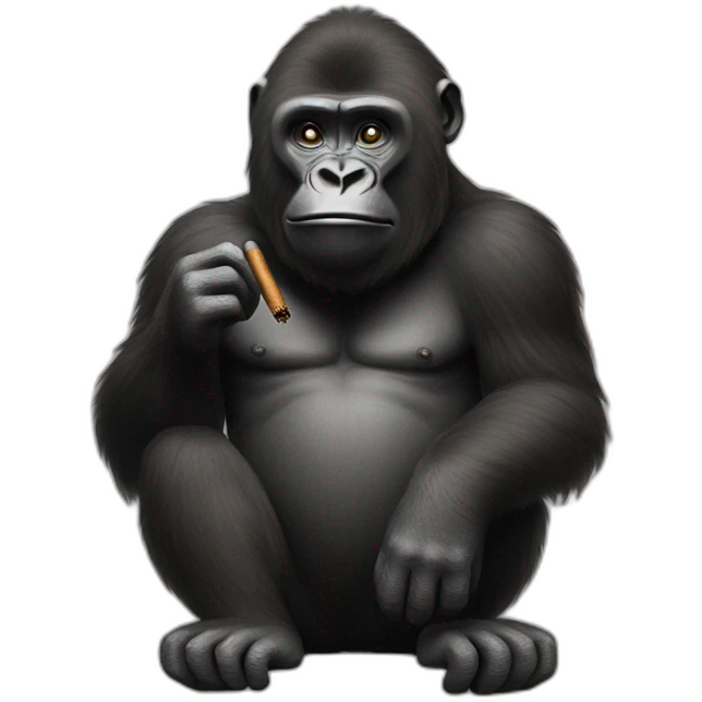 gorrila smoking cigar emoji