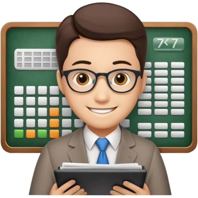 accoutant with spreadsheet emoji emoji