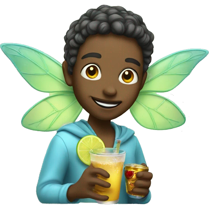 fairy with drink emoji