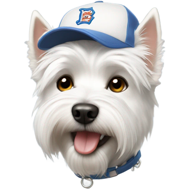 Westie wearing a baseball cap emoji