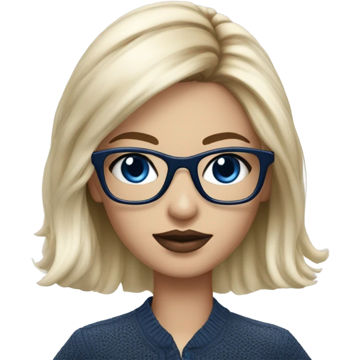 Hyper Realistic beautiful dior model with dark blue eyes glasses and stylish hair  emoji