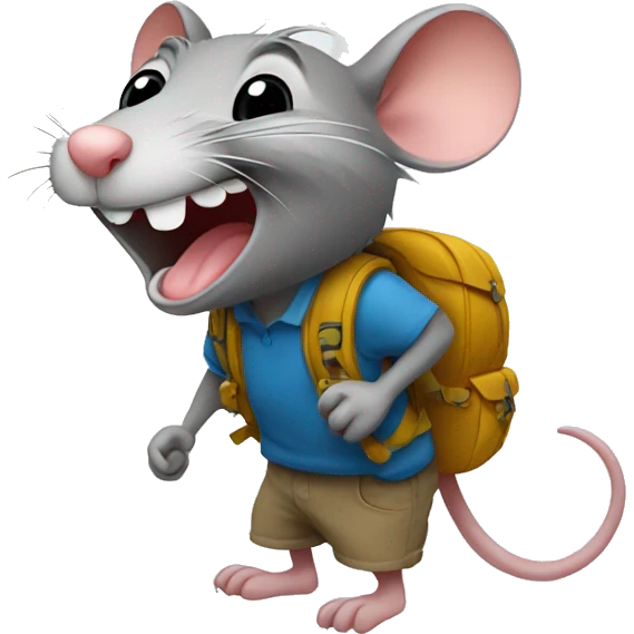 A rat that is laughing and hiking  emoji