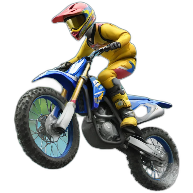 Motocross bike jumping over lake emoji