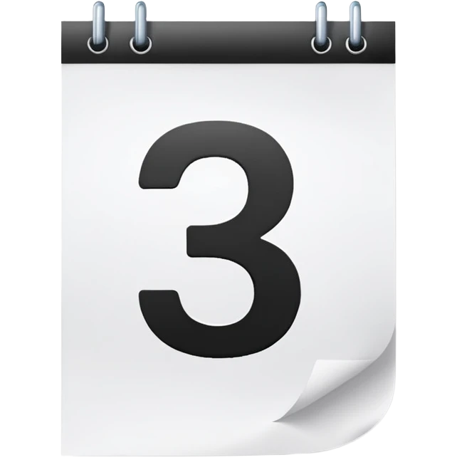 NUMERO EM UMA PAPEL COM ESCRITO DAY EM CIMA emoji