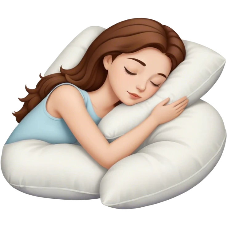 Lady with brown hair sleeping on 15 pillows emoji
