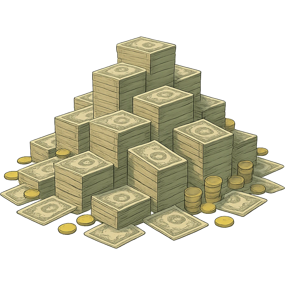 pile of money in ghibli style emoji