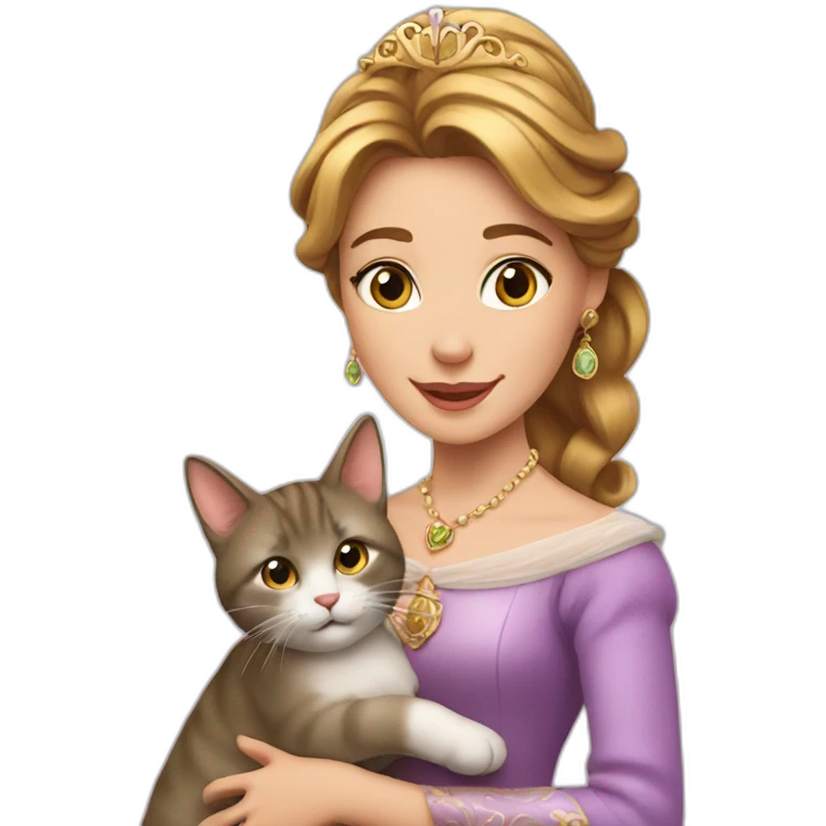 Princesse avec un chat emoji