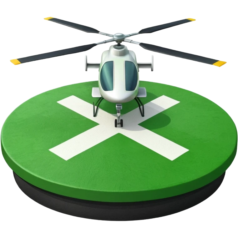 a helipad with a green surface and an H in the center emoji