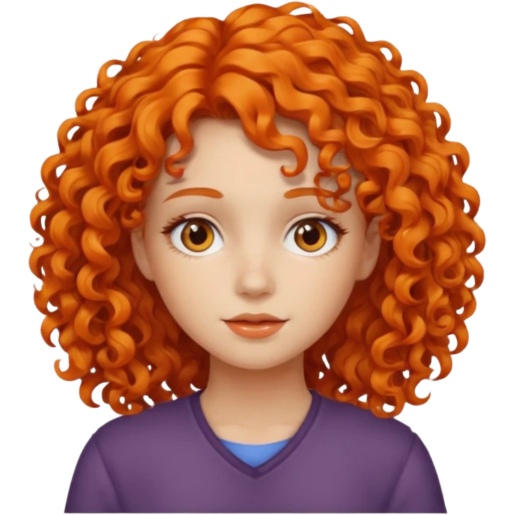 Girl whit hair orange and curly emoji