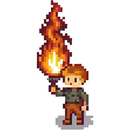 a boy playing with fire emoji