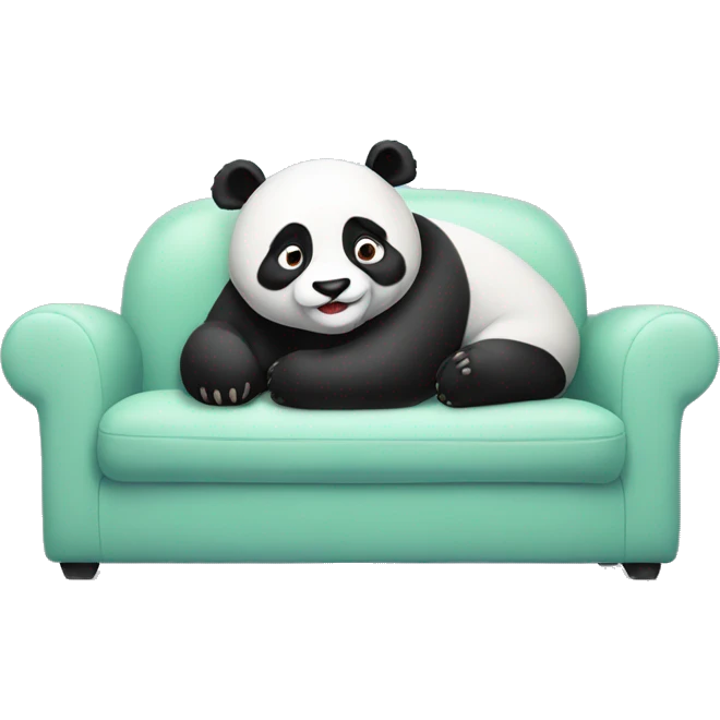 Lazy Panda lying on sofa emoji